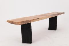  Logniture Live Edge Solid Wood Bench with Charred Legs Organic Modern by Logniture - 4191136