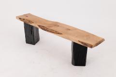  Logniture Live Edge Solid Wood Bench with Charred Legs Organic Modern by Logniture - 4191137