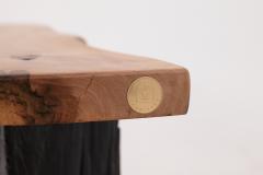  Logniture Live Edge Solid Wood Bench with Charred Legs Organic Modern by Logniture - 4191141
