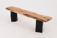  Logniture Live Edge Solid Wood Bench with Charred Legs Organic Modern by Logniture - 4191142