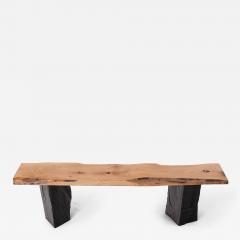 Logniture Live Edge Solid Wood Bench with Charred Legs Organic Modern by Logniture - 4191419
