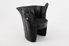  Logniture Logniture Brutalist Sculptural Armchair Solid Burnt Oak Wood Organic 1 1 - 4042524