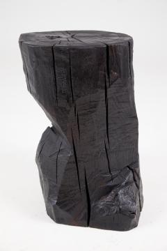  Logniture Logniture Burnt Black Solid Wood Rustic Side Table Pedestal Indoor Outdoor - 3781920