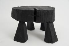  Logniture Logniture Rustic Sculptural Coffee Table Burnt Black Oak Wood Unique - 3859698