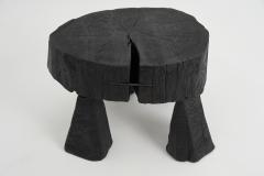  Logniture Logniture Rustic Sculptural Coffee Table Burnt Black Oak Wood Unique - 3859700