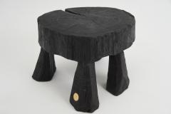  Logniture Logniture Rustic Sculptural Coffee Table Burnt Black Oak Wood Unique - 3859703