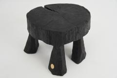  Logniture Logniture Rustic Sculptural Coffee Table Burnt Black Oak Wood Unique - 3859704