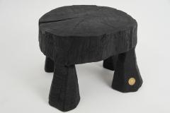  Logniture Logniture Rustic Sculptural Coffee Table Burnt Black Oak Wood Unique - 3859705