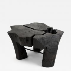  Logniture Logniture Rustic Sculptural Coffee Table Burnt Black Oak Wood Unique - 3869419