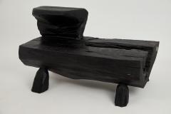  Logniture Logniture Rustic Sculptural Coffee Table Burnt Black Oak Wood Unique - 3895073