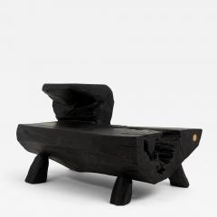  Logniture Logniture Rustic Sculptural Coffee Table Burnt Black Oak Wood Unique - 3898087