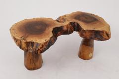  Logniture Logniture Sculptural Carved Side Table From Walnut Wood Log Furniture Unique - 3970694