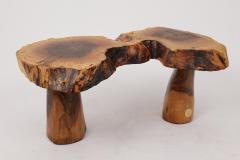  Logniture Logniture Sculptural Carved Side Table From Walnut Wood Log Furniture Unique - 3970695