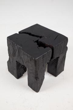  Logniture Logniture Solid Burnt Wood Side Table Stool Wabi Sabi Chainsaw Carved - 3797609