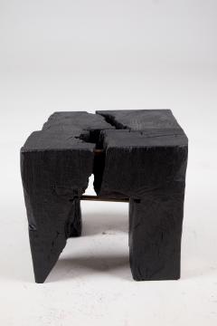  Logniture Logniture Solid Burnt Wood Side Table Stool Wabi Sabi Chainsaw Carved - 3797612