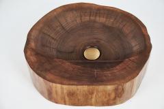  Logniture Logniture Solid Carved Walnut Wood Bathroom Sink Basin Original Handmade Work - 3797665