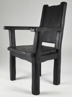  Logniture Massive Oak Armchair Rustic Burnt Black For Generations to Last - 3651887