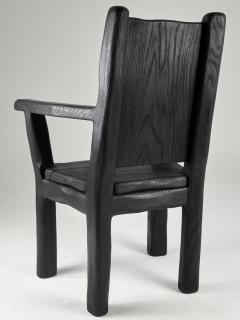  Logniture Massive Oak Armchair Rustic Burnt Black For Generations to Last - 3651890