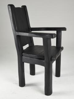  Logniture Massive Oak Armchair Rustic Burnt Black For Generations to Last - 3651895