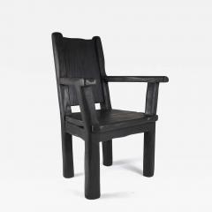  Logniture Massive Oak Armchair Rustic Burnt Black For Generations to Last - 3655213