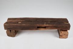  Logniture Old Oak Wood Beams Brutalist Bench Outdoor Indoor Natural and Eco Friendly - 3651926