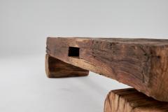  Logniture Old Oak Wood Beams Brutalist Bench Outdoor Indoor Natural and Eco Friendly - 3651927
