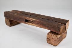  Logniture Old Oak Wood Beams Brutalist Bench Outdoor Indoor Natural and Eco Friendly - 3651930