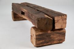  Logniture Old Oak Wood Beams Brutalist Bench Outdoor Indoor Natural and Eco Friendly - 3651931