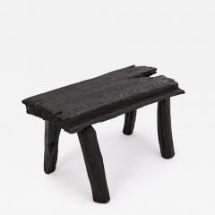  Logniture Rustic Blackened Wood stool with Raw Organic Form Indoor Outdoor - 4257410