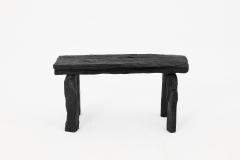  Logniture Rustic Blackened Wood stool with Raw Organic Form Indoor Outdoor - 4306016