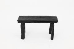  Logniture Rustic Blackened Wood stool with Raw Organic Form Indoor Outdoor - 4306017