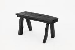  Logniture Rustic Blackened Wood stool with Raw Organic Form Indoor Outdoor - 4306018