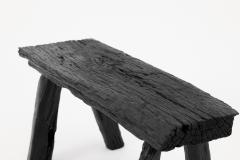 Logniture Rustic Blackened Wood stool with Raw Organic Form Indoor Outdoor - 4306019