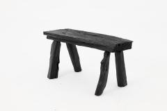  Logniture Rustic Blackened Wood stool with Raw Organic Form Indoor Outdoor - 4306020