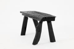  Logniture Rustic Blackened Wood stool with Raw Organic Form Indoor Outdoor - 4306022