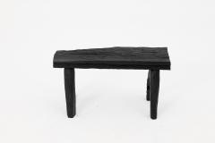  Logniture Rustic Blackened Wood stool with Raw Organic Form Indoor Outdoor - 4306025