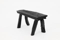  Logniture Rustic Blackened Wood stool with Raw Organic Form Indoor Outdoor - 4306026