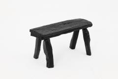  Logniture Rustic Blackened Wood stool with Raw Organic Form Indoor Outdoor - 4306027