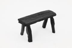  Logniture Rustic Blackened Wood stool with Raw Organic Form Indoor Outdoor - 4306028