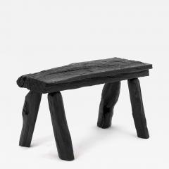  Logniture Rustic Blackened Wood stool with Raw Organic Form Indoor Outdoor - 4306429