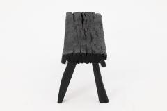 Logniture Rustic Blackened Wood stool with Raw Organic Form Indoor Outdoor - 4306162