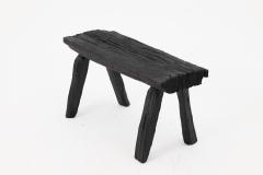  Logniture Rustic Blackened Wood stool with Raw Organic Form Indoor Outdoor - 4306163