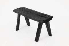  Logniture Rustic Blackened Wood stool with Raw Organic Form Indoor Outdoor - 4306167