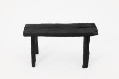  Logniture Rustic Blackened Wood stool with Raw Organic Form Indoor Outdoor - 4306168