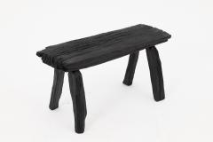  Logniture Rustic Blackened Wood stool with Raw Organic Form Indoor Outdoor - 4306169