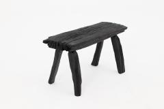  Logniture Rustic Blackened Wood stool with Raw Organic Form Indoor Outdoor - 4306171