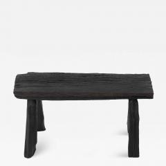  Logniture Rustic Blackened Wood stool with Raw Organic Form Indoor Outdoor - 4306430