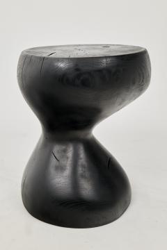  Logniture Rustic Sculptural Side Table Burnt Black Oak Wood Carved Unique Logniture - 3956281