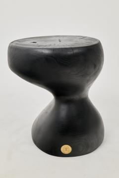  Logniture Rustic Sculptural Side Table Burnt Black Oak Wood Carved Unique Logniture - 3956286