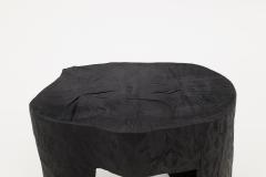  Logniture Rustic Sculptural Side Table Burnt Black Wood Carved Unique Logniture - 4256945